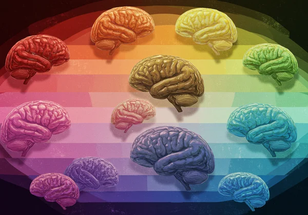 Abstract art showing varied brain functions & neurodiversity