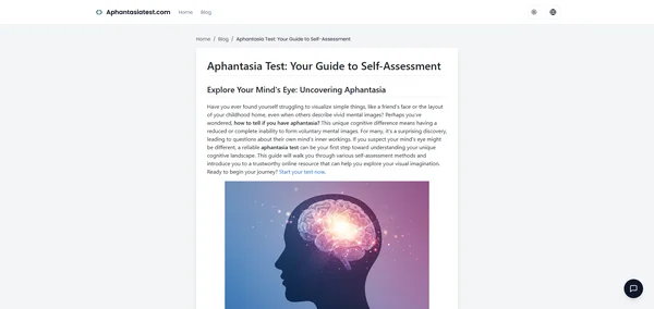 Aphantasia Test: Your Guide to Self-Assessment