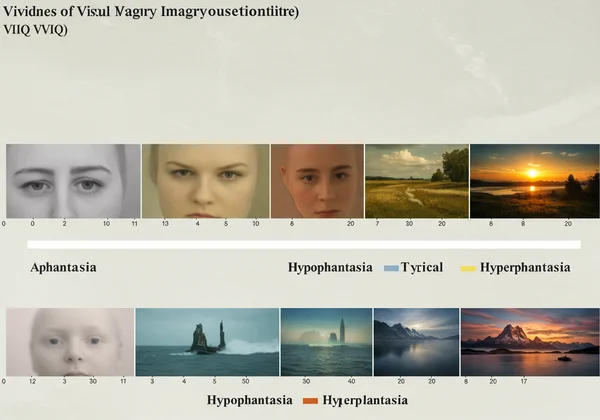 VVIQ score spectrum from aphantasia to hyperphantasia