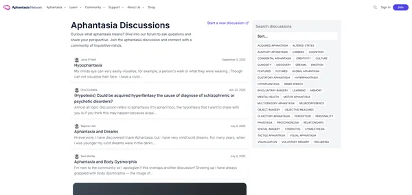Fórum de Discussão sobre Afantasia