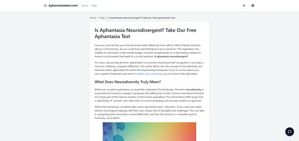 Afantasia é Neurodivergente? Faça Nosso Teste Gratuito de Afantasia
